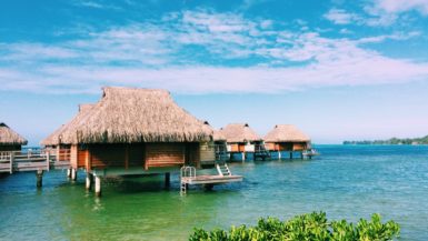 Overwater bungalows in Papeete, French Polynesia
