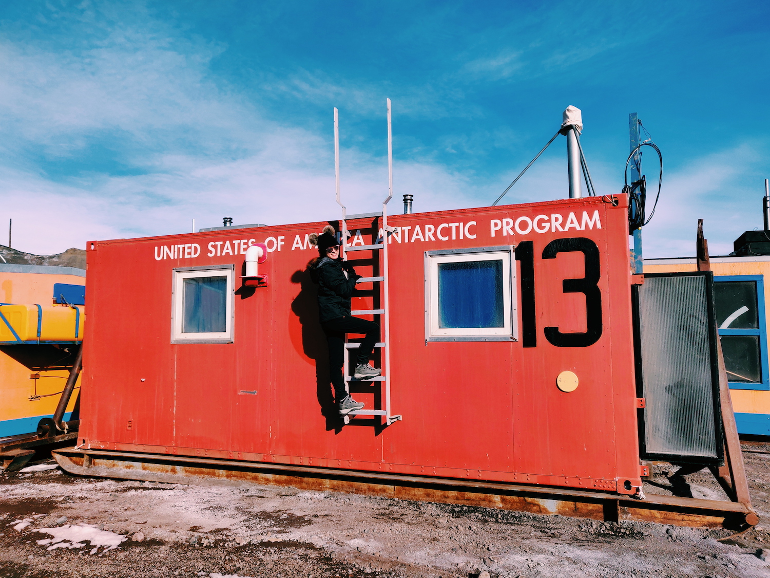 red fishing hut for USAP in Antarctica