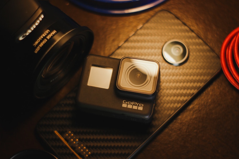 Camera, GoPro, and phone