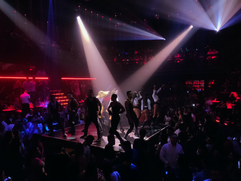 dancers on stage at Coco Bongo in Cancun, Mexico