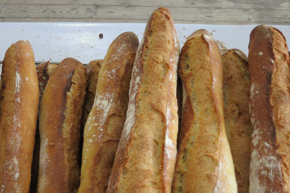 loaves of parisian baguettes