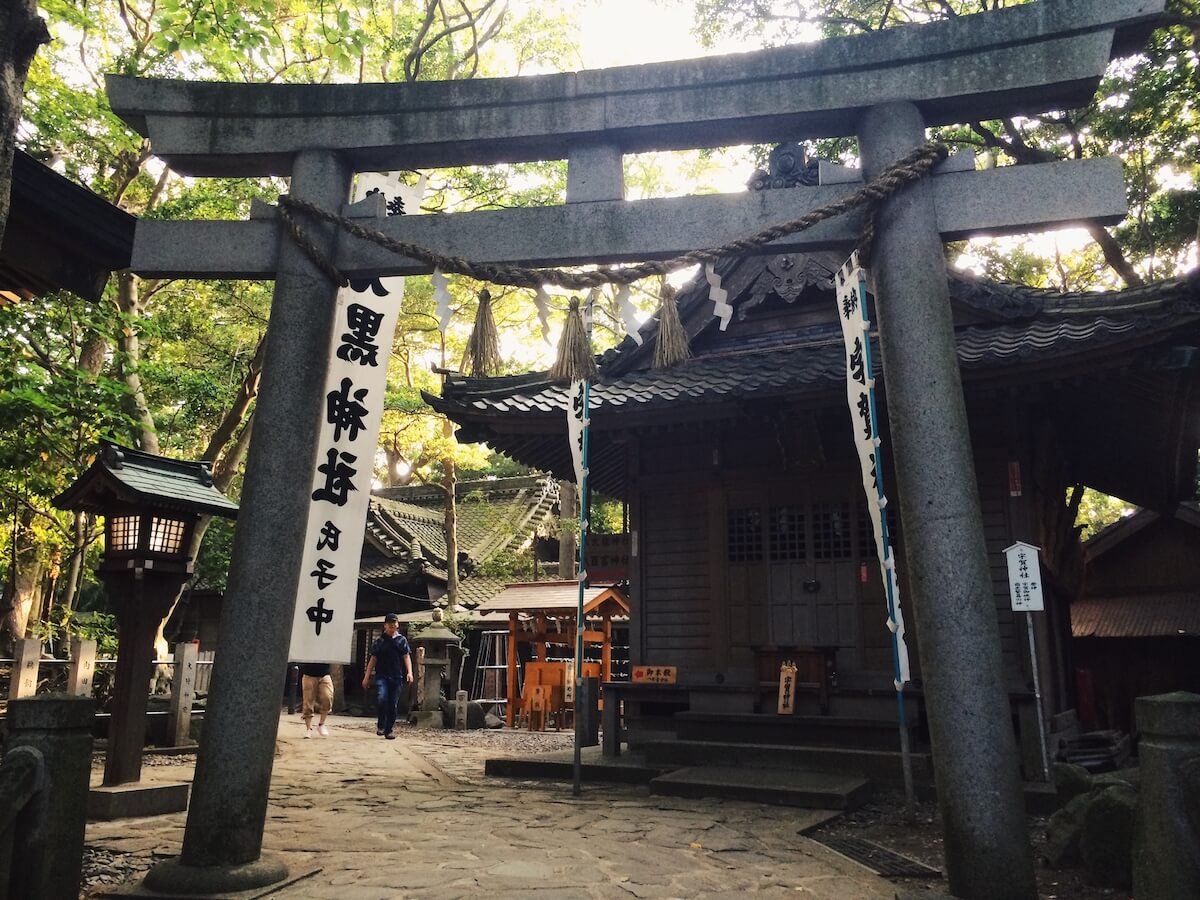 torii gate and small shrines