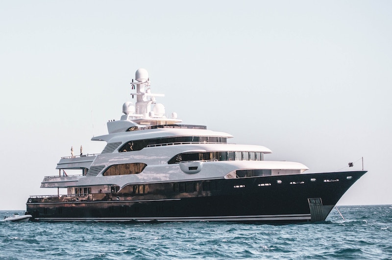 A luxury yacht at sea