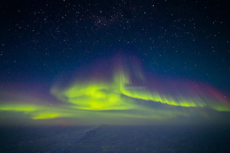 Yellow-green southern lights in antarctica (not called Northern Lights)