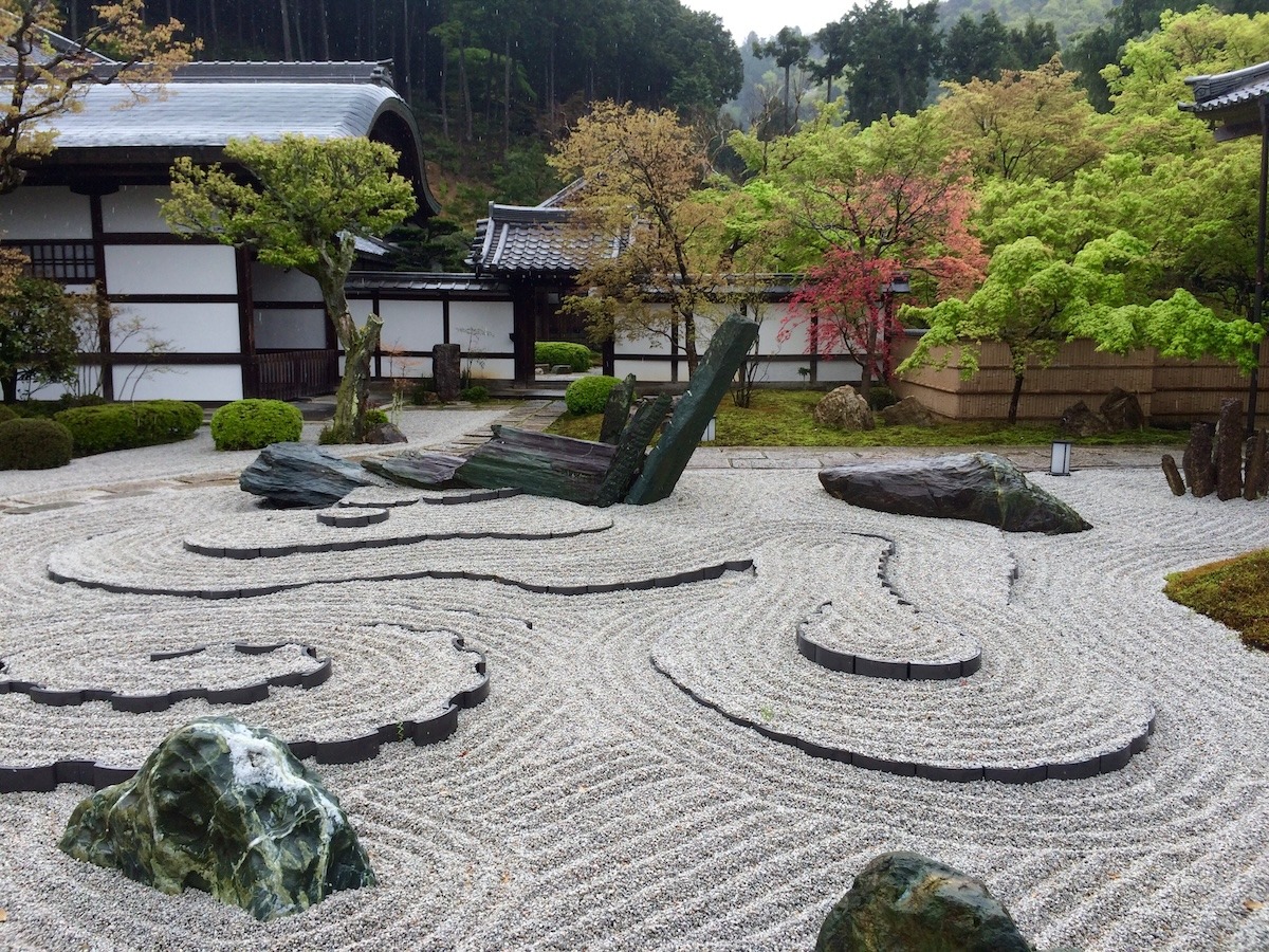 A rock garden in Kyoto, Japan