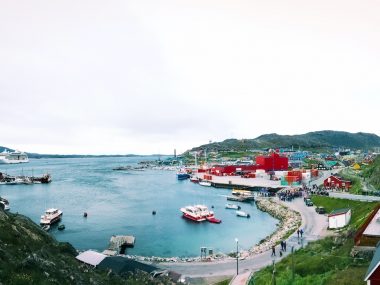 Serenade of the seas anchored near Qaqortoq, Greenland
