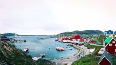 Serenade of the seas anchored near Qaqortoq, Greenland