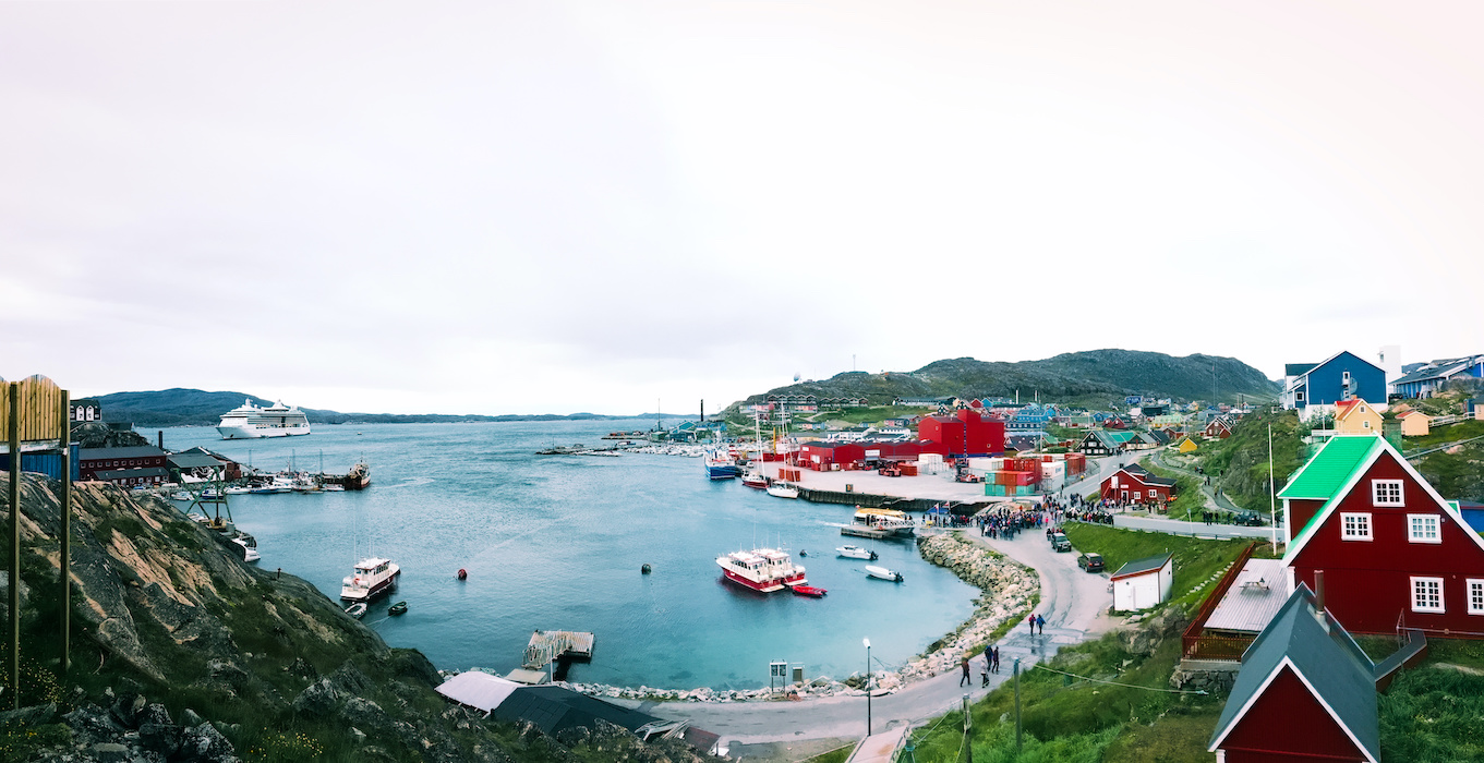 Serenade of the seas anchored near Qaqortoq, Greenland