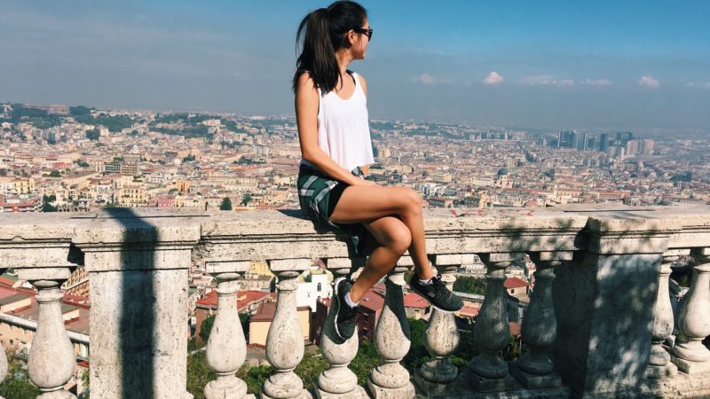 admiring the view in Naples