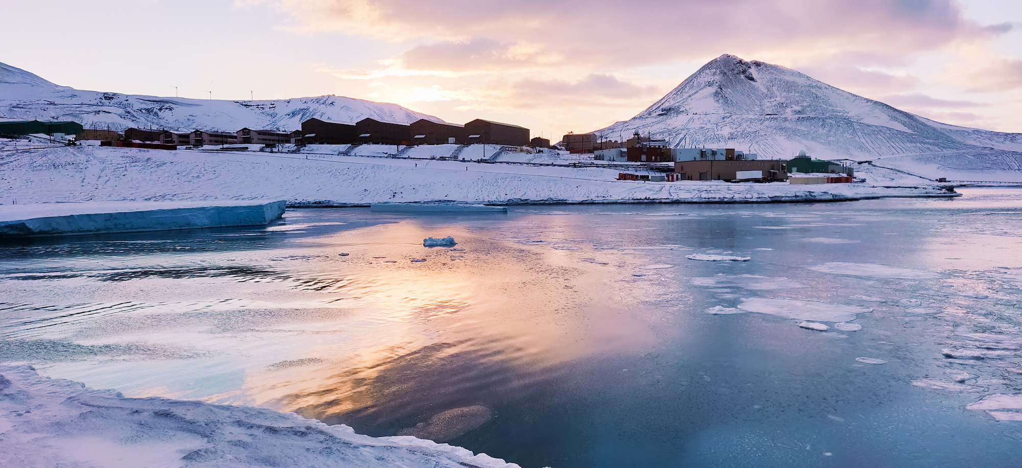 sunset in mcmurdo