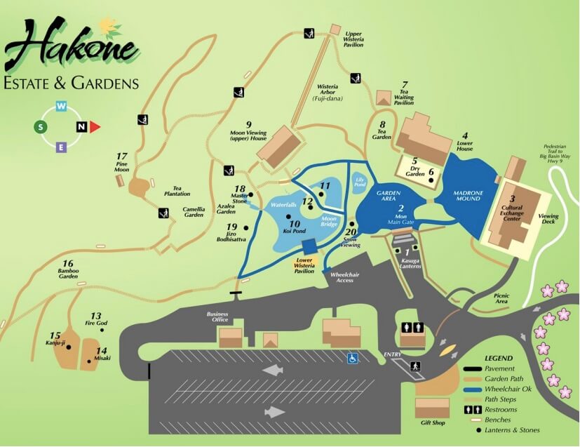 Hakone Estate and Gardens map