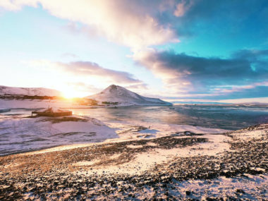 Scott's Discovery Hut and Observation Hill at McMurdo Station, Antarctica
