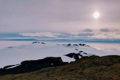 frozen ice at Castle Rock near McMurdo Station, Antarctica