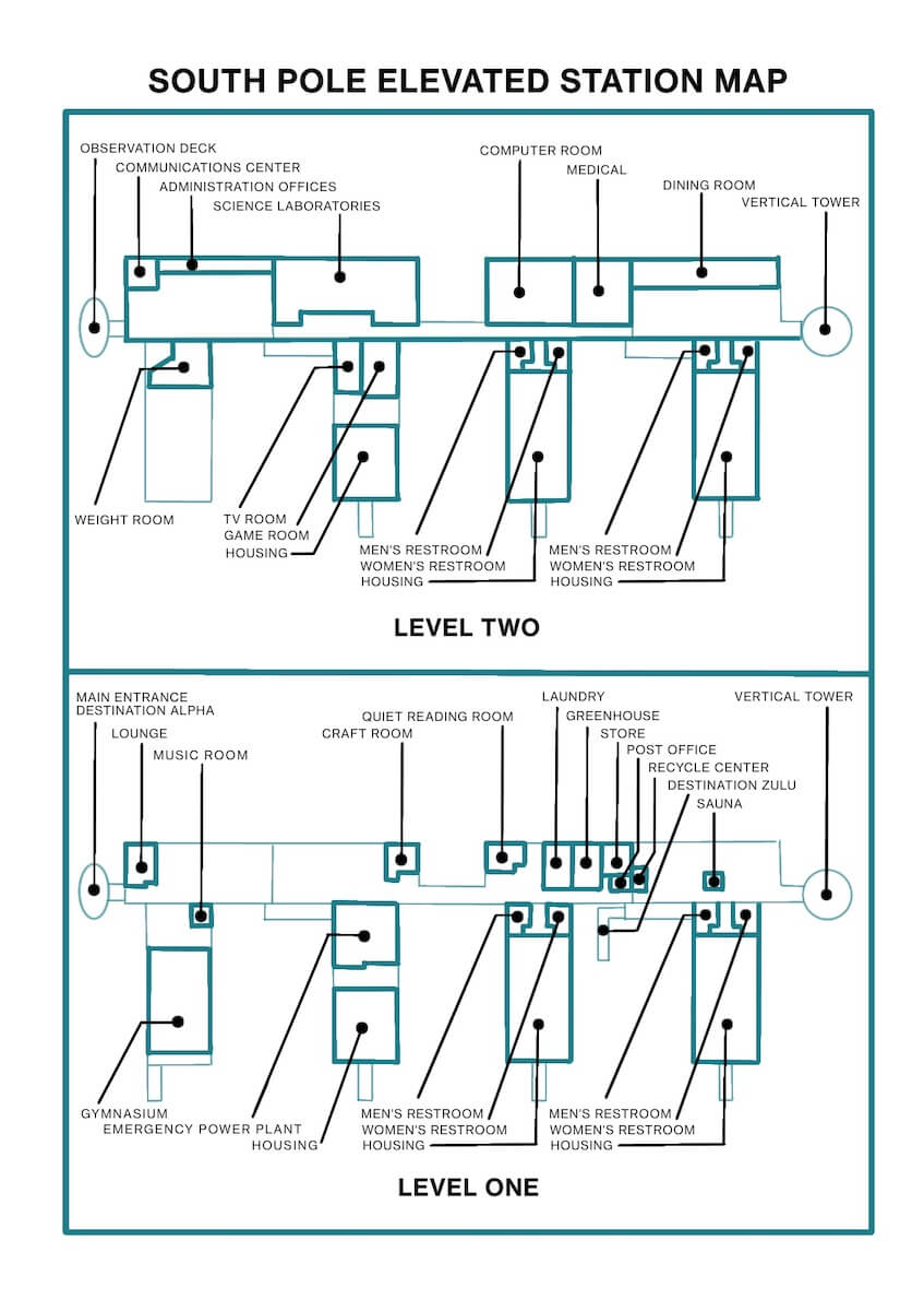 South Pole Elevated Station Map