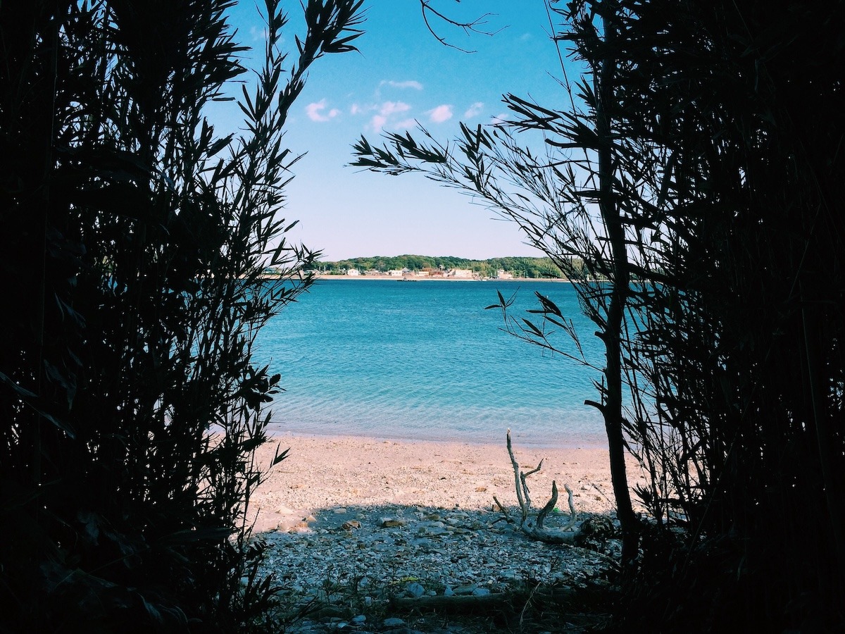 A beach at Sakushima with blue waters, a great day trip from Nagoya